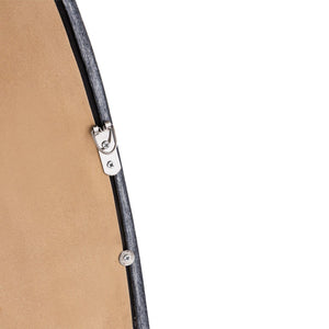 Atlas Morris Round Mirror - Textured Mango Wood Frame in Washed Dark Gray for Modern Home Decor Delight MI11068-01