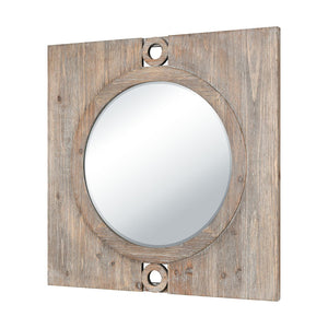 Atlas Nollen Coastal-Inspired Wall Mirror - Porthole Design in Weathered Brown for Any Room Decor MI11069-01
