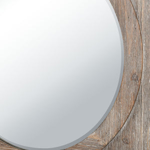 Atlas Nollen Coastal-Inspired Wall Mirror - Porthole Design in Weathered Brown for Any Room Decor MI11069-01