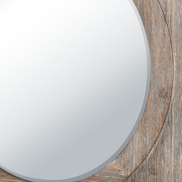 Atlas Nollen Coastal-Inspired Wall Mirror - Porthole Design in Weathered Brown for Any Room Decor MI11069-01