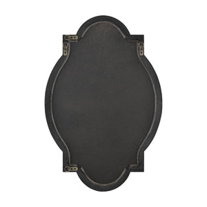 Atlas Odette Vintage-Inspired Elongated Oval Wall Mirror with Weathered Grey Frame & Black Grill Accent MI11070-01