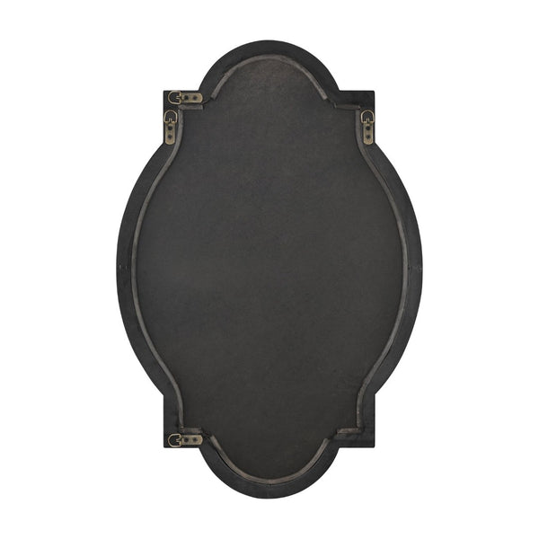 Atlas Odette Vintage-Inspired Elongated Oval Wall Mirror with Weathered Grey Frame & Black Grill Accent MI11070-01