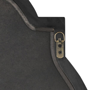 Atlas Odette Vintage-Inspired Elongated Oval Wall Mirror with Weathered Grey Frame & Black Grill Accent MI11070-01