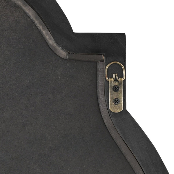 Atlas Odette Vintage-Inspired Elongated Oval Wall Mirror with Weathered Grey Frame & Black Grill Accent MI11070-01
