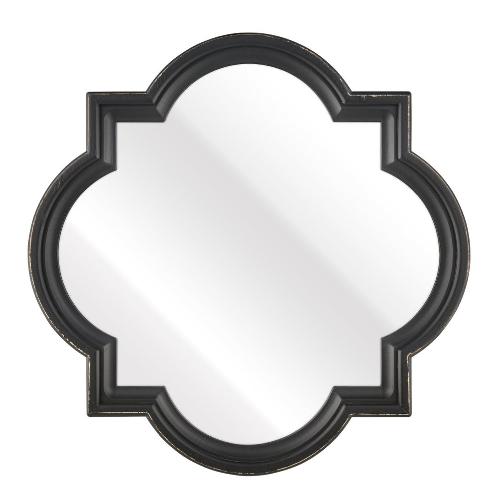Atlas Ogee Mirror - Black Moroccan-Inspired Wall Décor with Carved Frame for Modern Home Elegance MI11071-01