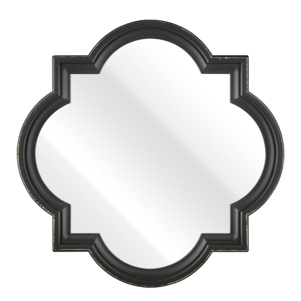 Atlas Ogee Mirror - Black Moroccan-Inspired Wall Décor with Carved Frame for Modern Home Elegance MI11071-01