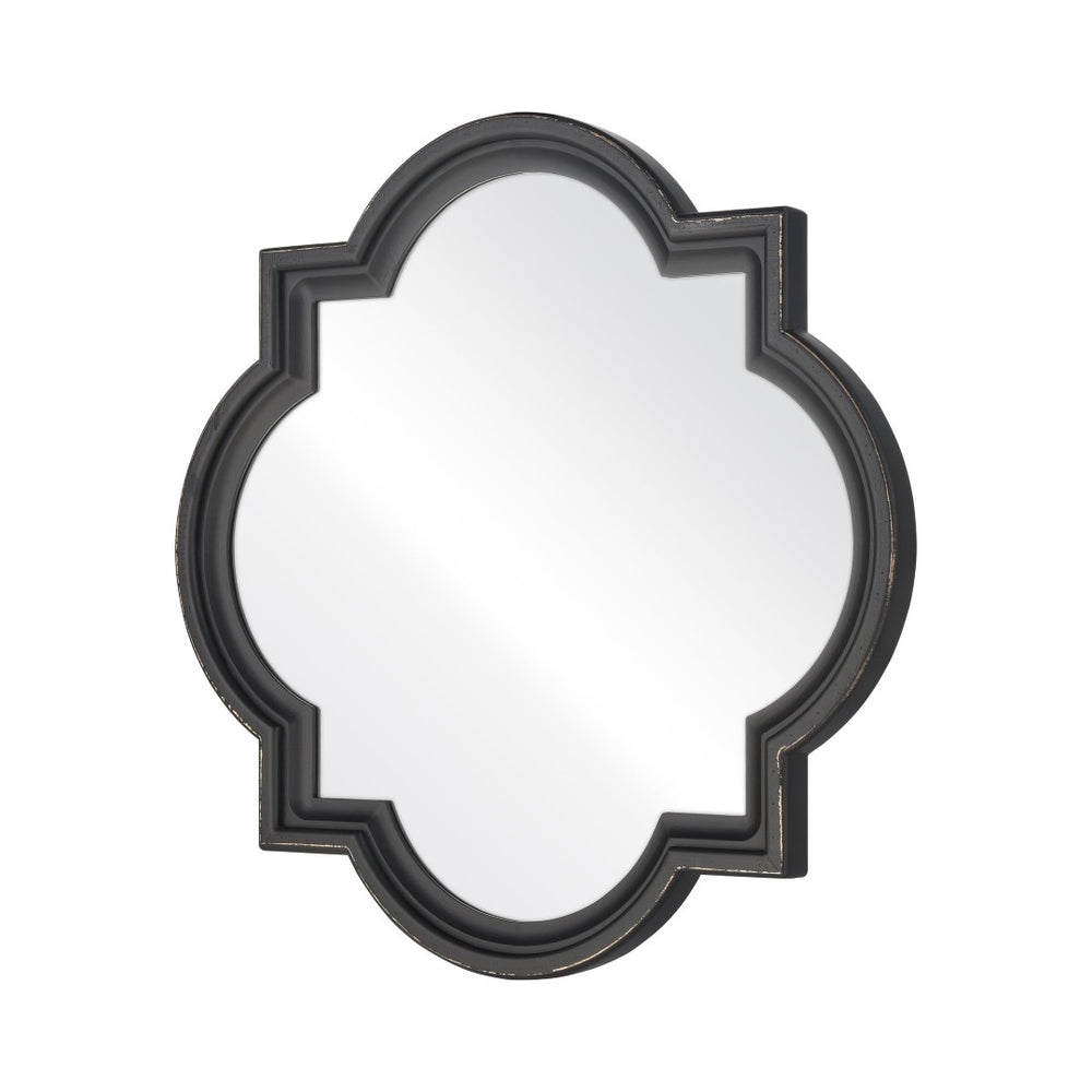 Atlas Ogee Mirror - Black Moroccan-Inspired Wall Décor with Carved Frame for Modern Home Elegance MI11071-01