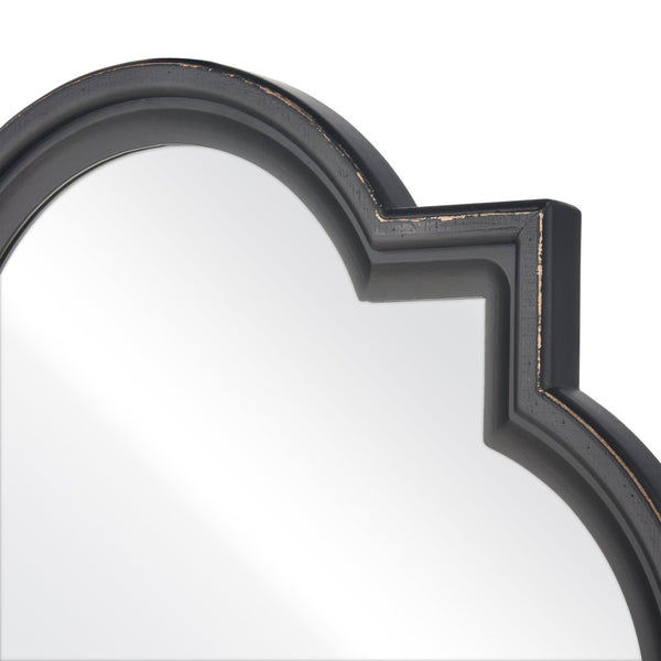 Atlas Ogee Mirror - Black Moroccan-Inspired Wall Décor with Carved Frame for Modern Home Elegance MI11071-01