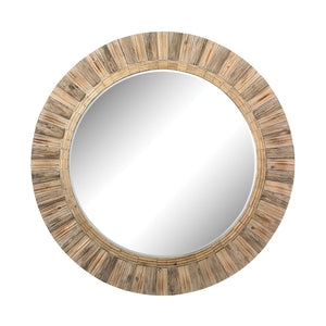 Atlas Oversized Round Wall Mirror - Stunning Natural Wood Frame for Elegant Spaces & Dramatic Decor Accent MI11072-01