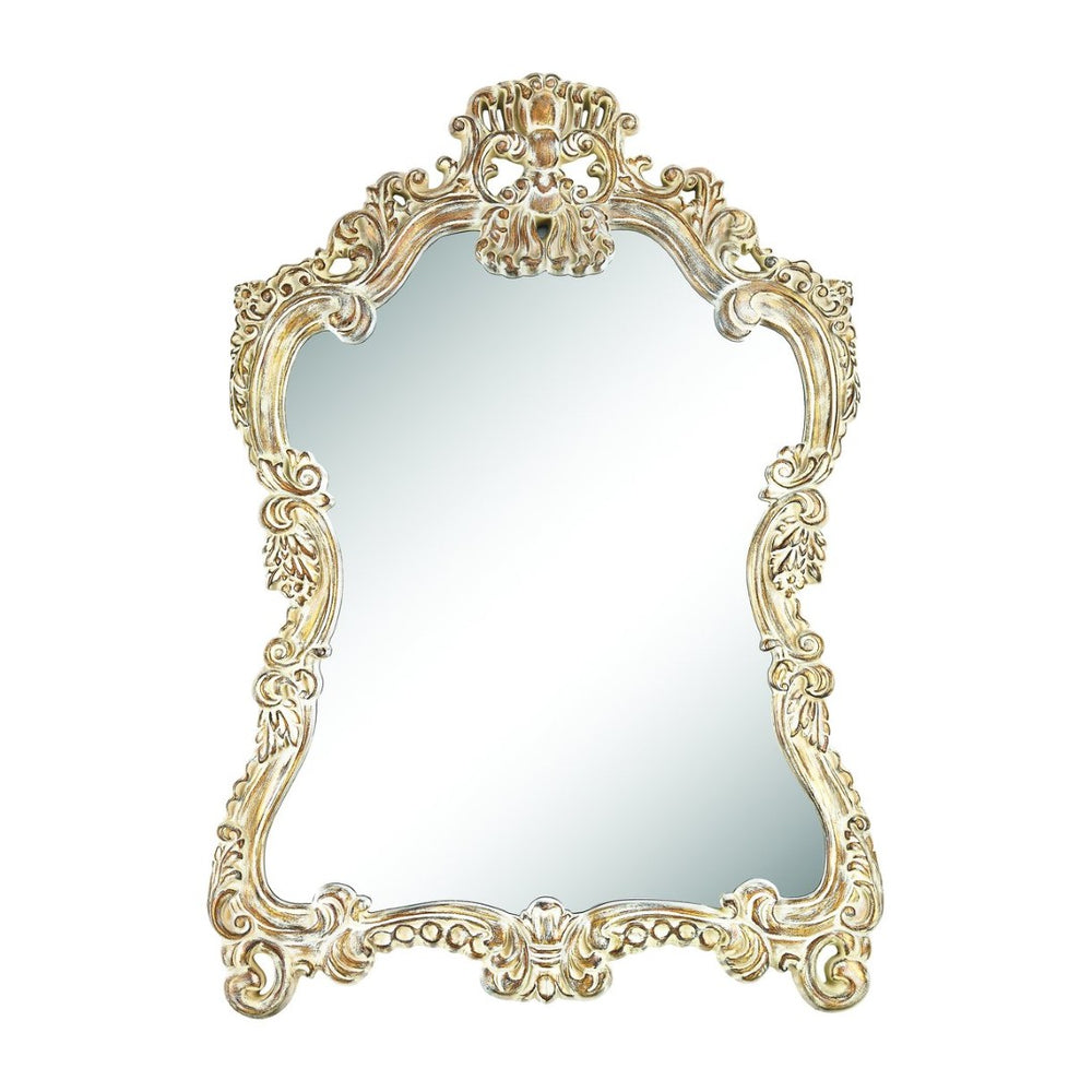 Atlas Regence Wall Mirror - Timeless Handcrafted Elegance with C-Scrolls & Antique Gold Finish for Any Space MI11075-01