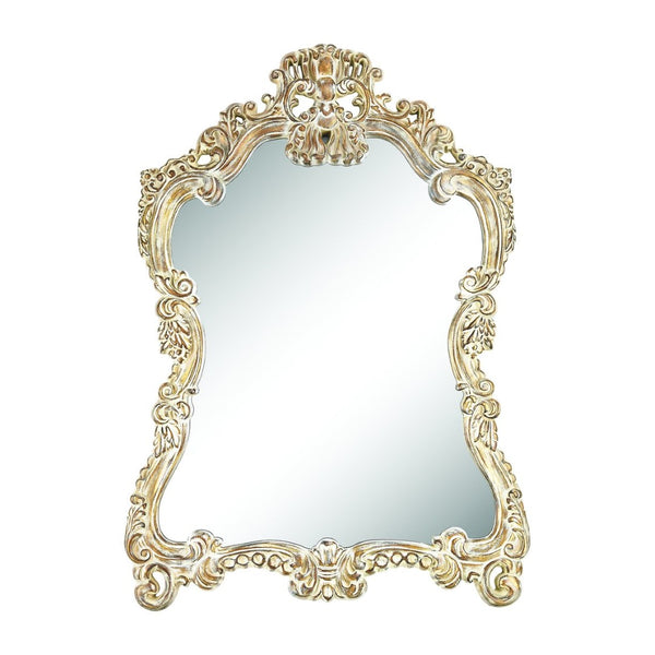 Atlas Regence Wall Mirror - Timeless Handcrafted Elegance with C-Scrolls & Antique Gold Finish for Any Space MI11075-01
