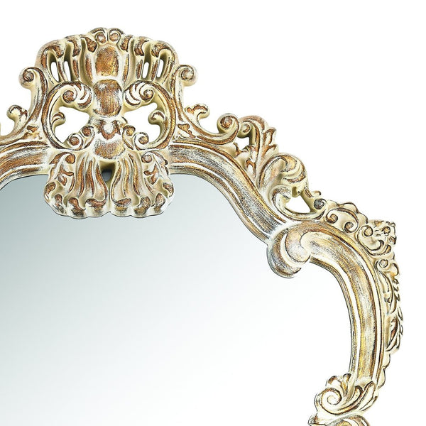 Atlas Regence Wall Mirror - Timeless Handcrafted Elegance with C-Scrolls & Antique Gold Finish for Any Space MI11075-01