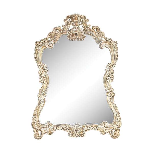 Atlas Regence Wall Mirror - Timeless Handcrafted Elegance with C-Scrolls & Antique Gold Finish for Any Space MI11075-01