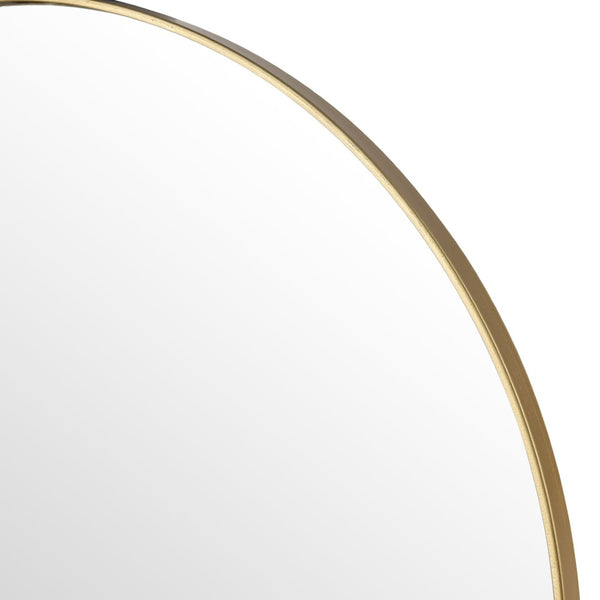 Atlas Stiller Round Wall Mirror with Brass Frame - Modern Rippled Design for Timeless Elegance and Style MI11079-01