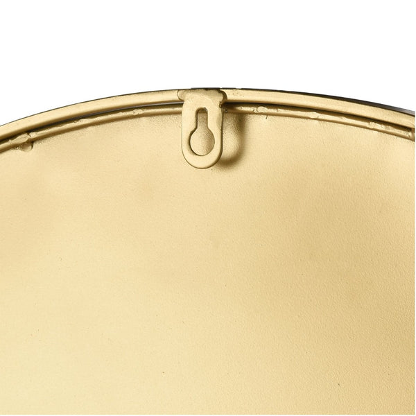 Atlas Stiller Round Wall Mirror with Brass Frame - Modern Rippled Design for Timeless Elegance and Style MI11079-01