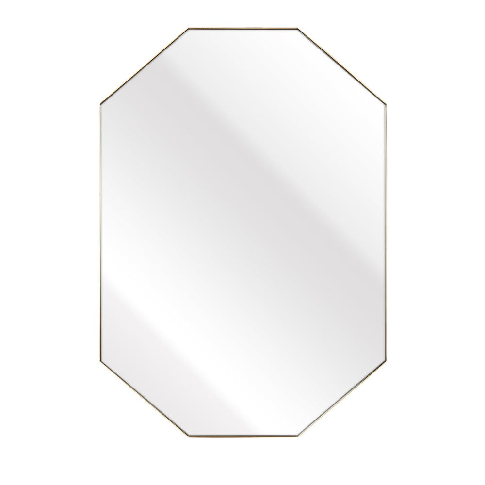 Atlas Teddy Elongated Octagonal Wall Mirror - Modern Brass Framed Accent for Chic Home Decor and Style MI11081-01