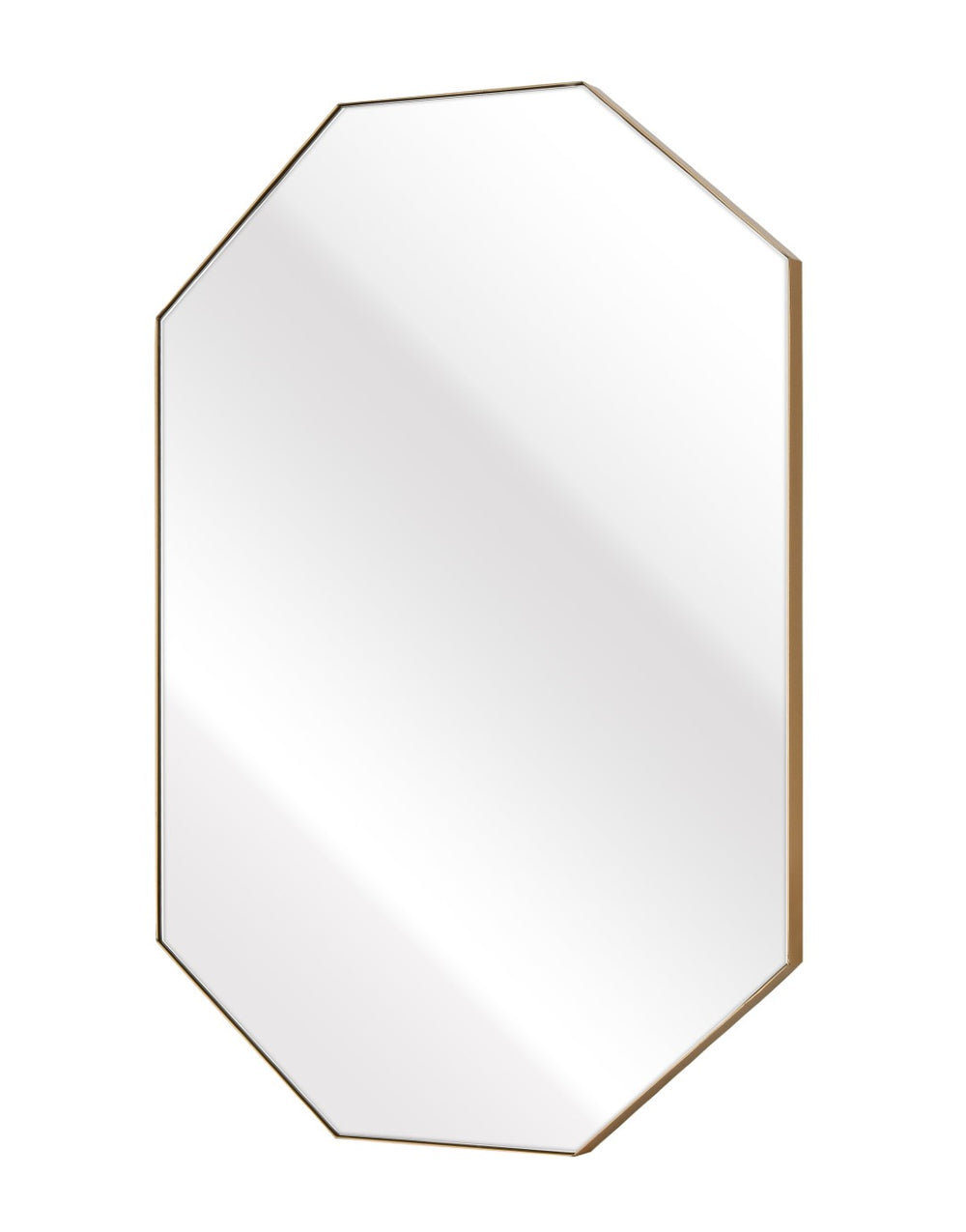 Atlas Teddy Elongated Octagonal Wall Mirror - Modern Brass Framed Accent for Chic Home Decor and Style MI11081-01