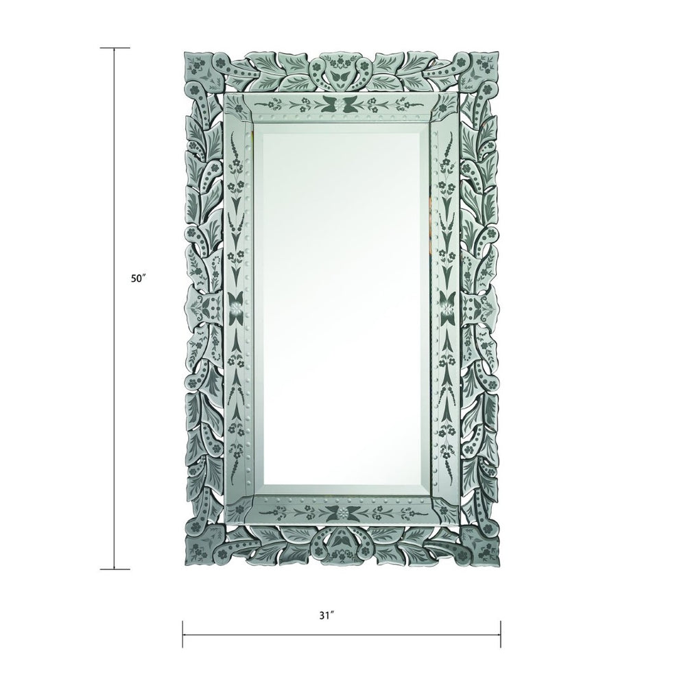 Atlas Venetian Wall Mirror - Elegant Hand-Cut Design with Floral Etchings for Stunning Interior Décor MI11087-01