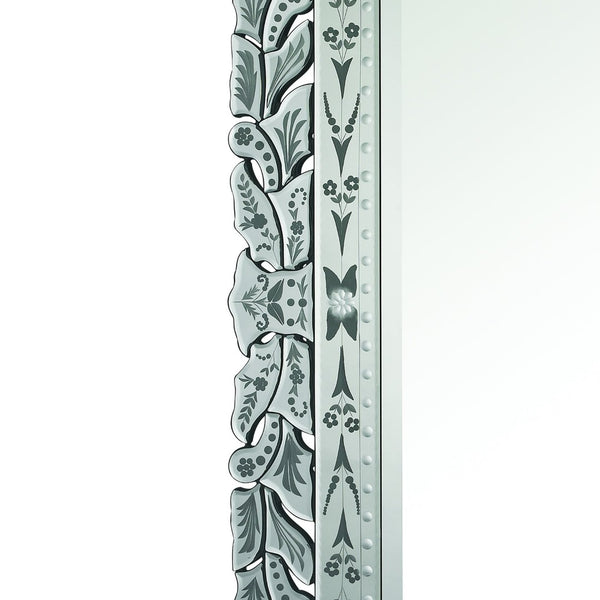 Atlas Venetian Wall Mirror - Elegant Hand-Cut Design with Floral Etchings for Stunning Interior Décor MI11087-01
