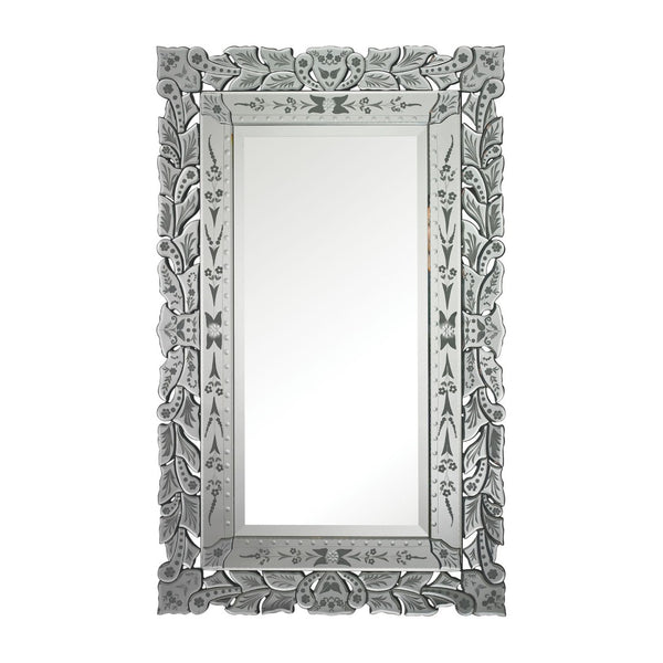 Atlas Venetian Wall Mirror - Elegant Hand-Cut Design with Floral Etchings for Stunning Interior Décor MI11087-01
