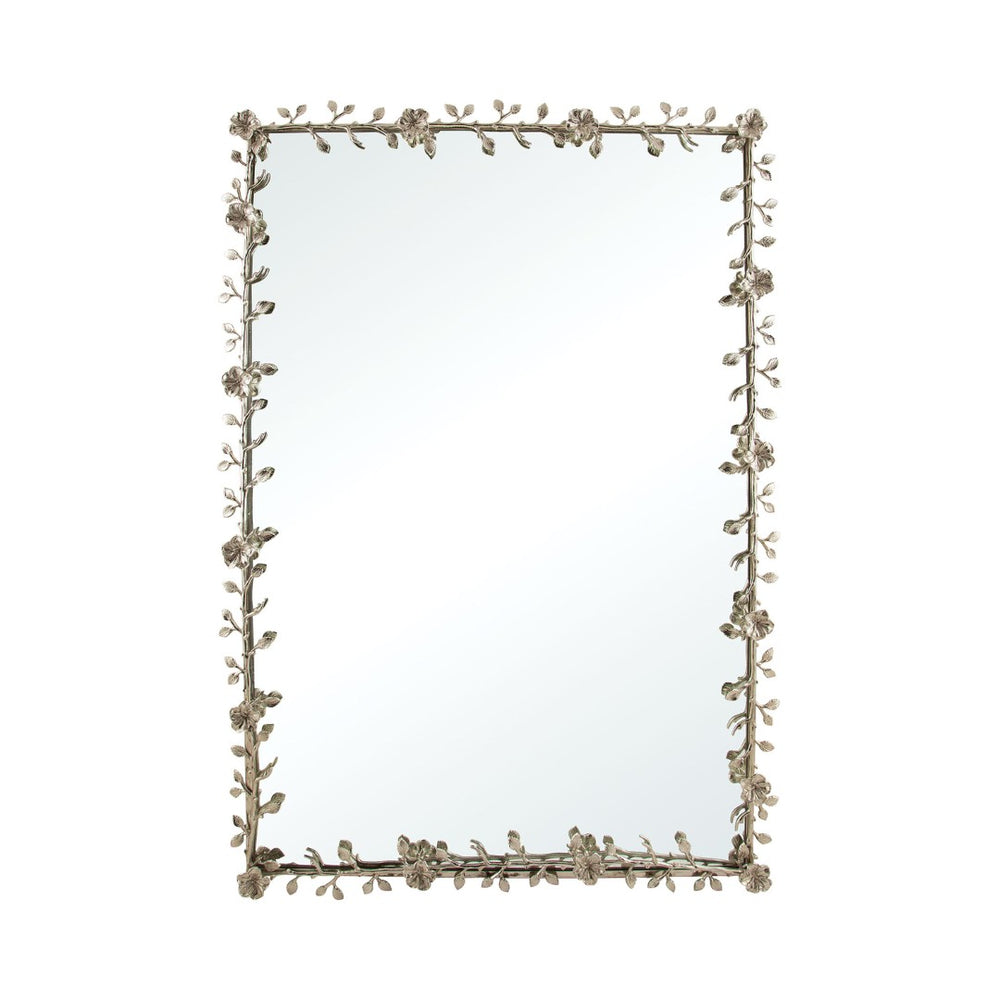 Atlas Violetta Mirror - Elegant Rectangular Wall Decor with Floral Motifs in Polished Nickel Finish MI11088-01
