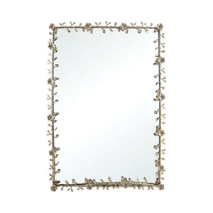 Atlas Violetta Mirror - Elegant Rectangular Wall Decor with Floral Motifs in Polished Nickel Finish MI11088-01