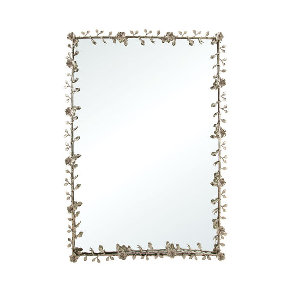 Atlas Violetta Mirror - Elegant Rectangular Wall Decor with Floral Motifs in Polished Nickel Finish MI11088-01