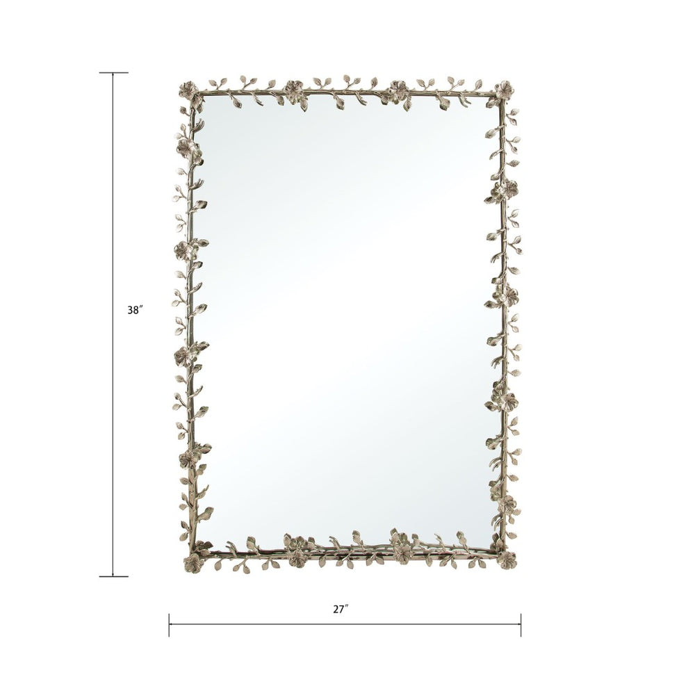 Atlas Violetta Mirror - Elegant Rectangular Wall Decor with Floral Motifs in Polished Nickel Finish MI11088-01