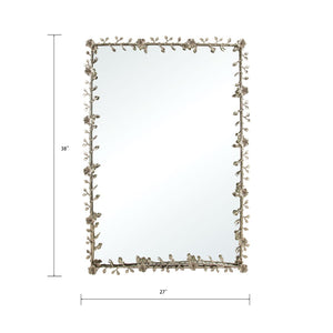 Atlas Violetta Mirror - Elegant Rectangular Wall Decor with Floral Motifs in Polished Nickel Finish MI11088-01