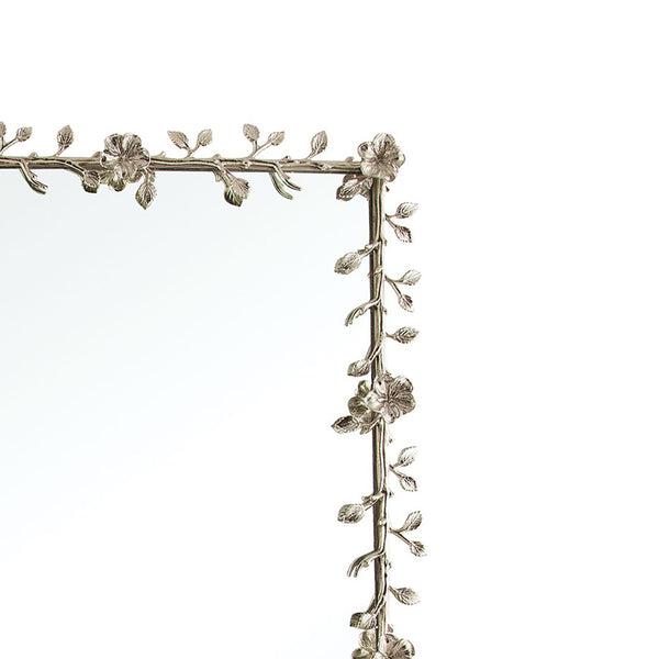 Atlas Violetta Mirror - Elegant Rectangular Wall Decor with Floral Motifs in Polished Nickel Finish MI11088-01