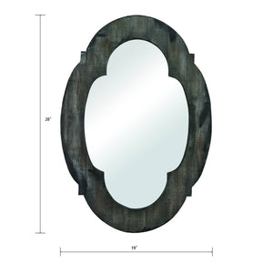Atlas Wood Framed Wall Mirror - Rustic Aged Gray Design for Entryways, Living Rooms & Bedrooms MI11091-01