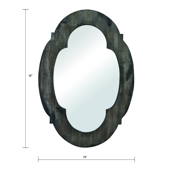 Atlas Wood Framed Wall Mirror - Rustic Aged Gray Design for Entryways, Living Rooms & Bedrooms MI11091-01