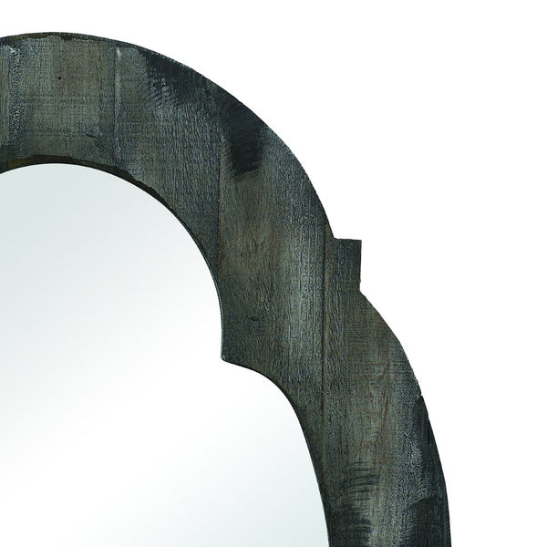 Atlas Wood Framed Wall Mirror - Rustic Aged Gray Design for Entryways, Living Rooms & Bedrooms MI11091-01