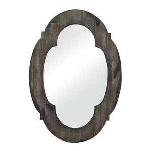 Atlas Wood Framed Wall Mirror - Rustic Aged Gray Design for Entryways, Living Rooms & Bedrooms MI11091-01