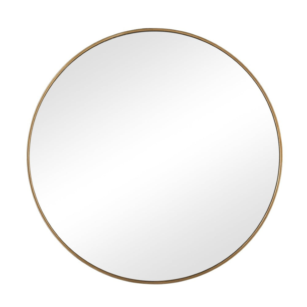 Atlas Delk Oversized Round Mirror - Elegant Polished Brass Frame for Modern Entryway & Living Spaces MI11092-01