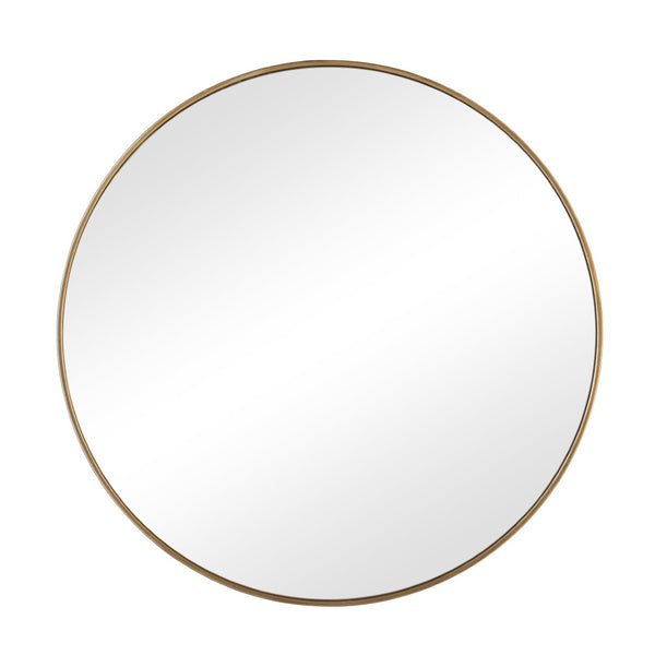 Atlas Delk Oversized Round Mirror - Elegant Polished Brass Frame for Modern Entryway & Living Spaces MI11092-01