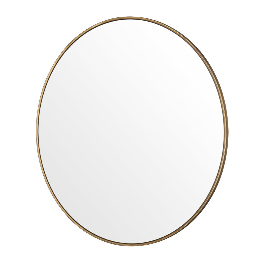 Atlas Delk Oversized Round Mirror - Elegant Polished Brass Frame for Modern Entryway & Living Spaces MI11092-01