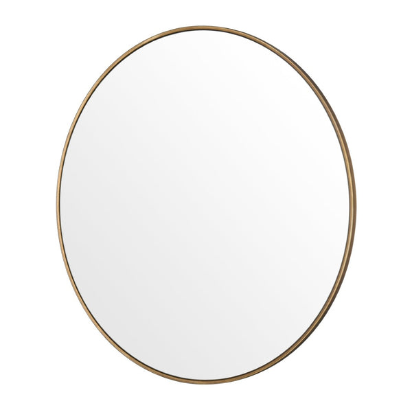 Atlas Delk Oversized Round Mirror - Elegant Polished Brass Frame for Modern Entryway & Living Spaces MI11092-01