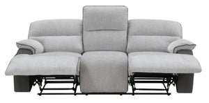 English Elm Steve Silver - Cyprus Plush Recliner Sofa Gray Two-Tone Cloud & Shadow Grey Fabric Pocketed Coil Memory Foam Comfort 85.5"L x 33.8"W x 29.5"H B081P157597