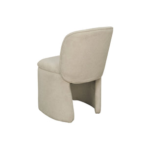 Mia Fully Upholstered Sculptural Dining Chair Curved Back Padded Seat Modern Polyester Fabric