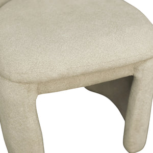 Mia Fully Upholstered Sculptural Dining Chair Curved Back Padded Seat Modern Polyester Fabric