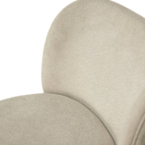 Mia Fully Upholstered Sculptural Dining Chair Curved Back Padded Seat Modern Polyester Fabric