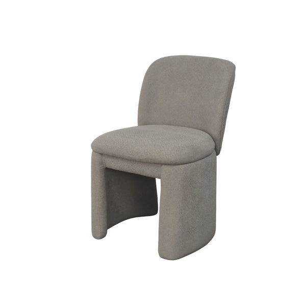 Mia Fully Upholstered Sculptural Dining Chair Curved Back Padded Seat Modern Polyester Fabric