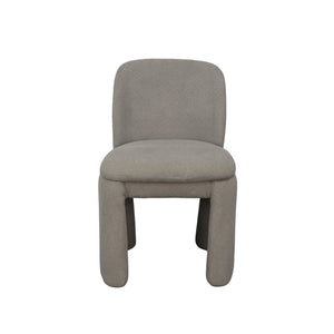 Mia Fully Upholstered Sculptural Dining Chair Curved Back Padded Seat Modern Polyester Fabric