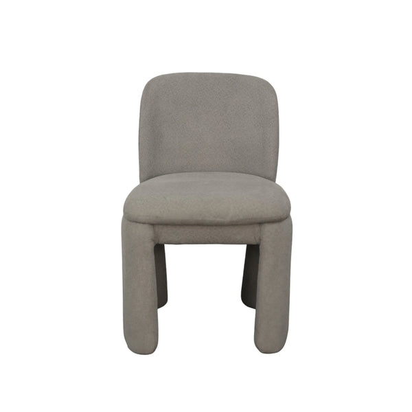 Mia Fully Upholstered Sculptural Dining Chair Curved Back Padded Seat Modern Polyester Fabric