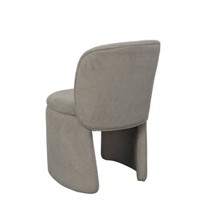 Mia Fully Upholstered Sculptural Dining Chair Curved Back Padded Seat Modern Polyester Fabric