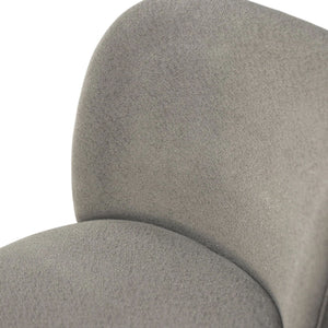 Mia Fully Upholstered Sculptural Dining Chair Curved Back Padded Seat Modern Polyester Fabric