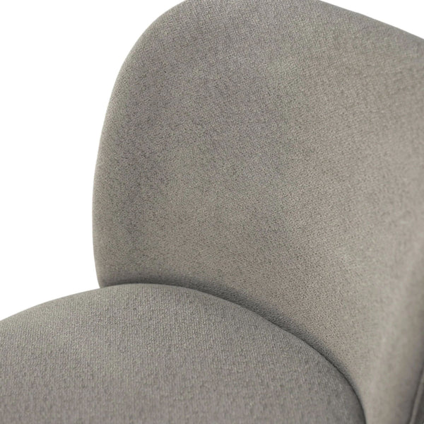 Mia Fully Upholstered Sculptural Dining Chair Curved Back Padded Seat Modern Polyester Fabric