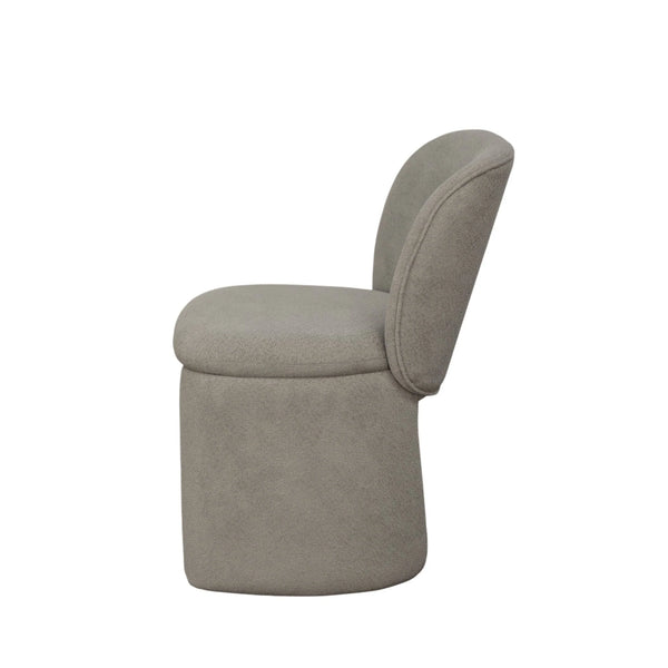 Mia Fully Upholstered Sculptural Dining Chair Curved Back Padded Seat Modern Polyester Fabric