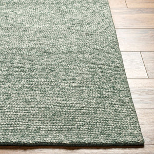 Livabliss Mia Handwoven Wool Flatweave Area Rug for Large Living Dining Rooms Artisan India Medium Green, B 9' x 12' MIA2304-912